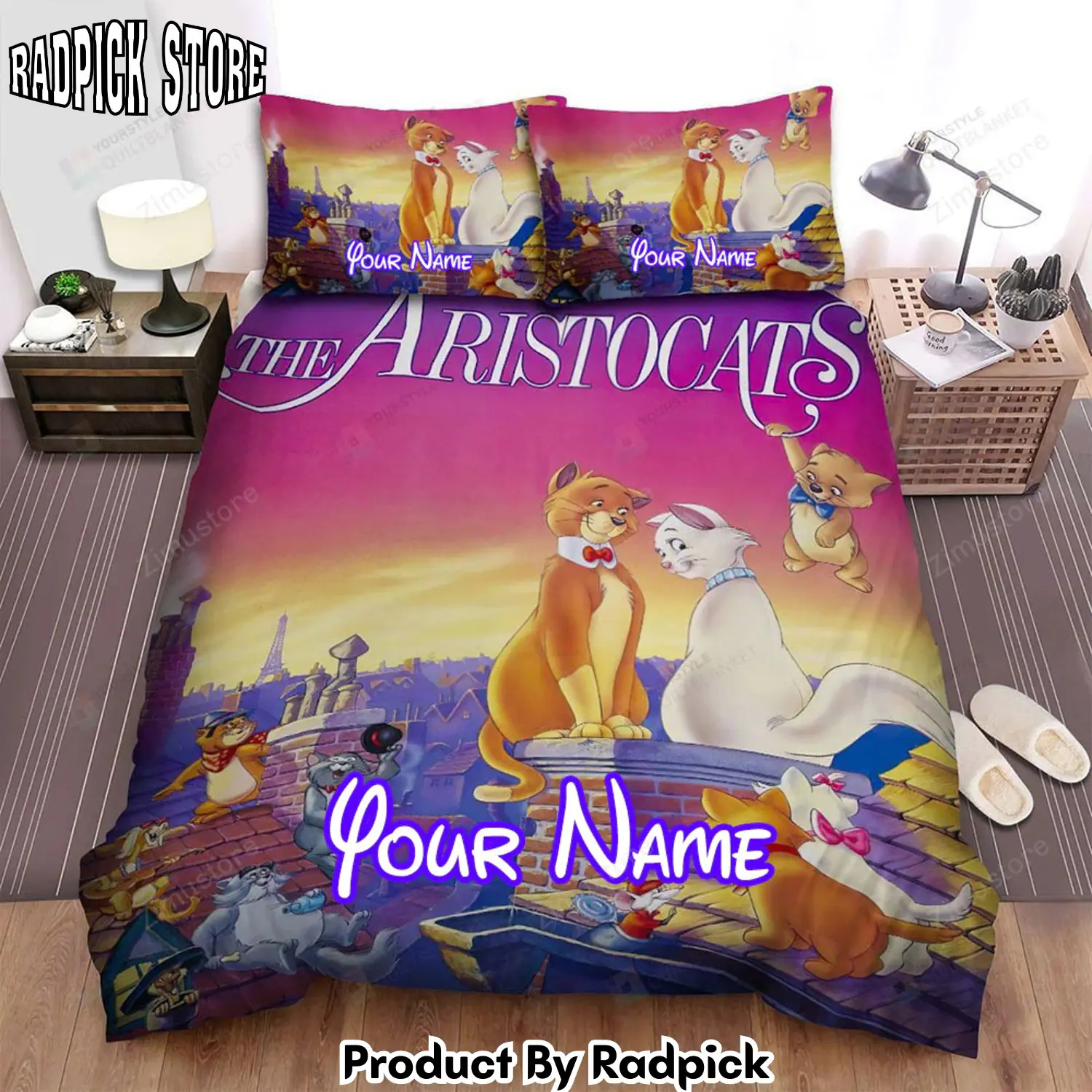 Radpick the aristocats poster bed sheet spread duvet cover personalized name bedding sets rp3271421
